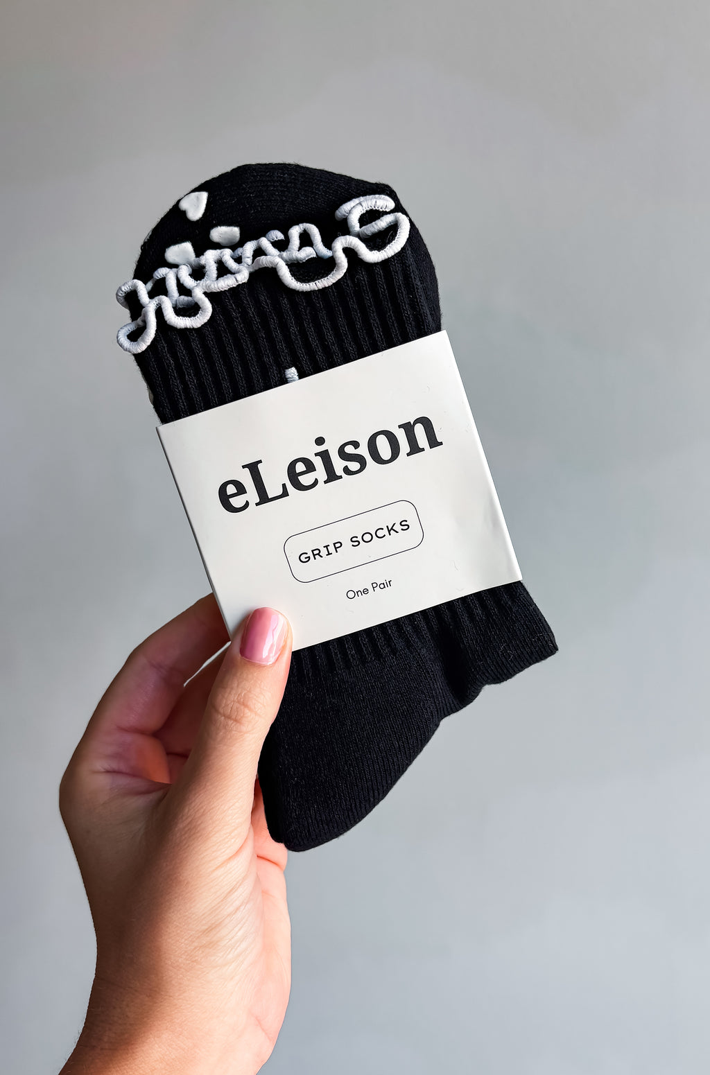 Cross Embroidered Christian Grip Socks